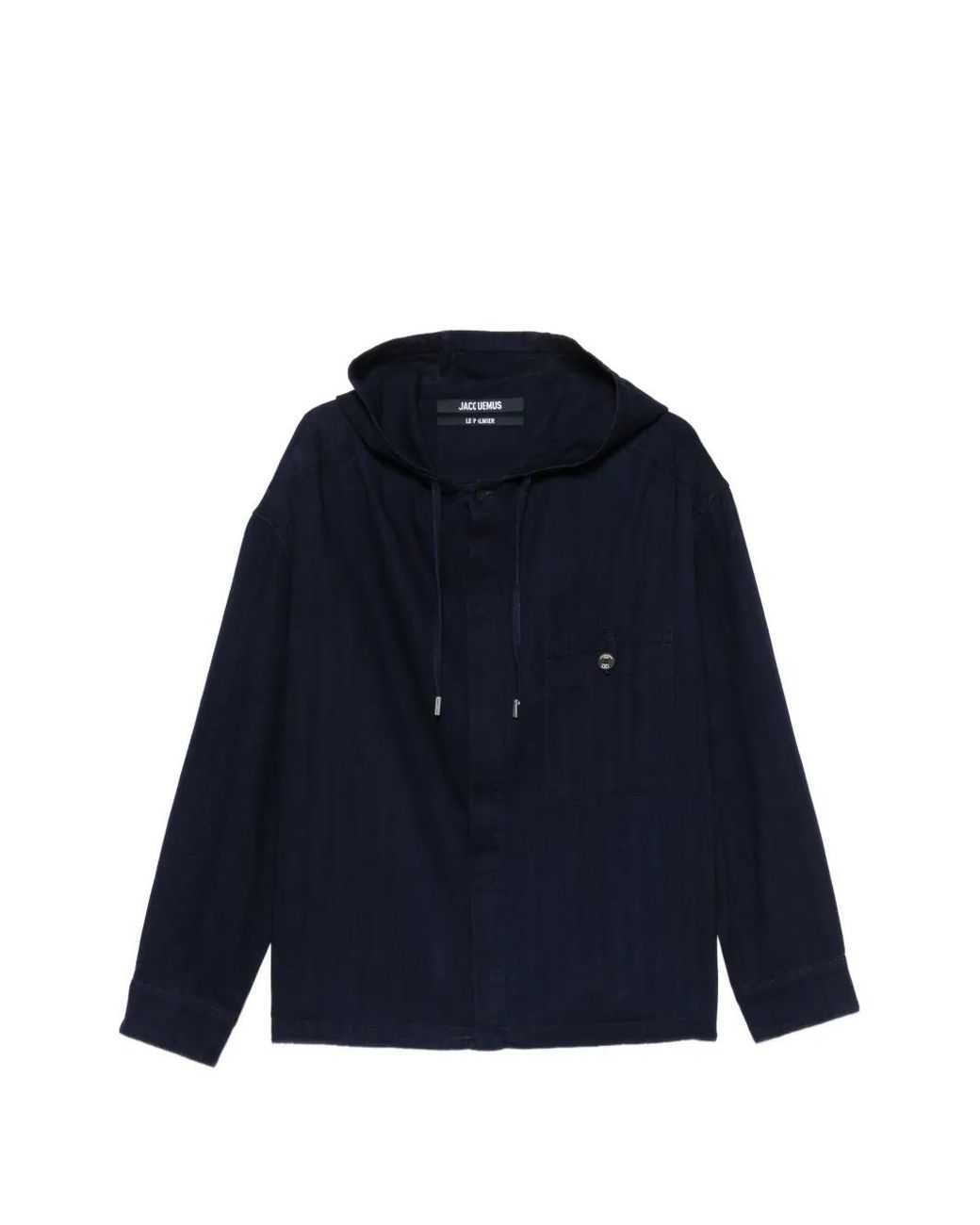 Jacquemus Blue Hooded Denim Shirt Jacket for men