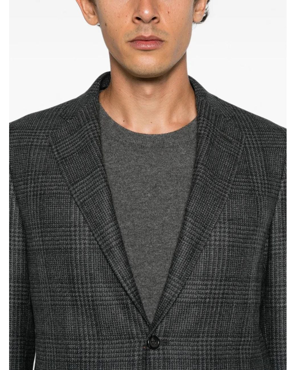 Canali Gray Prince Of Wales Check Blazer for men