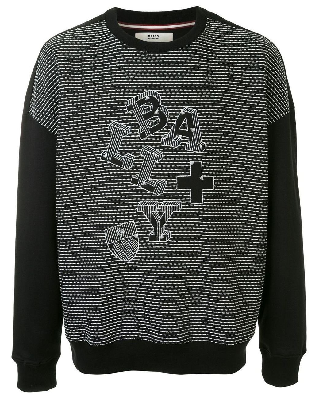 Bally Cotton Embroidered Sweatshirt in Black for Men - Lyst