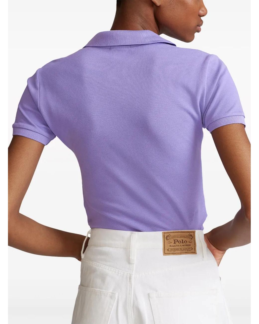 Polo Ralph Lauren Purple Embroidered Cotton Polo Shirt