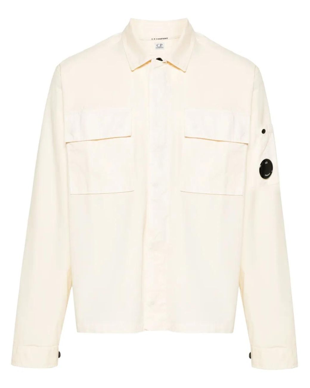 C P Company Natural Lens-Detail Cotton Shirt for men