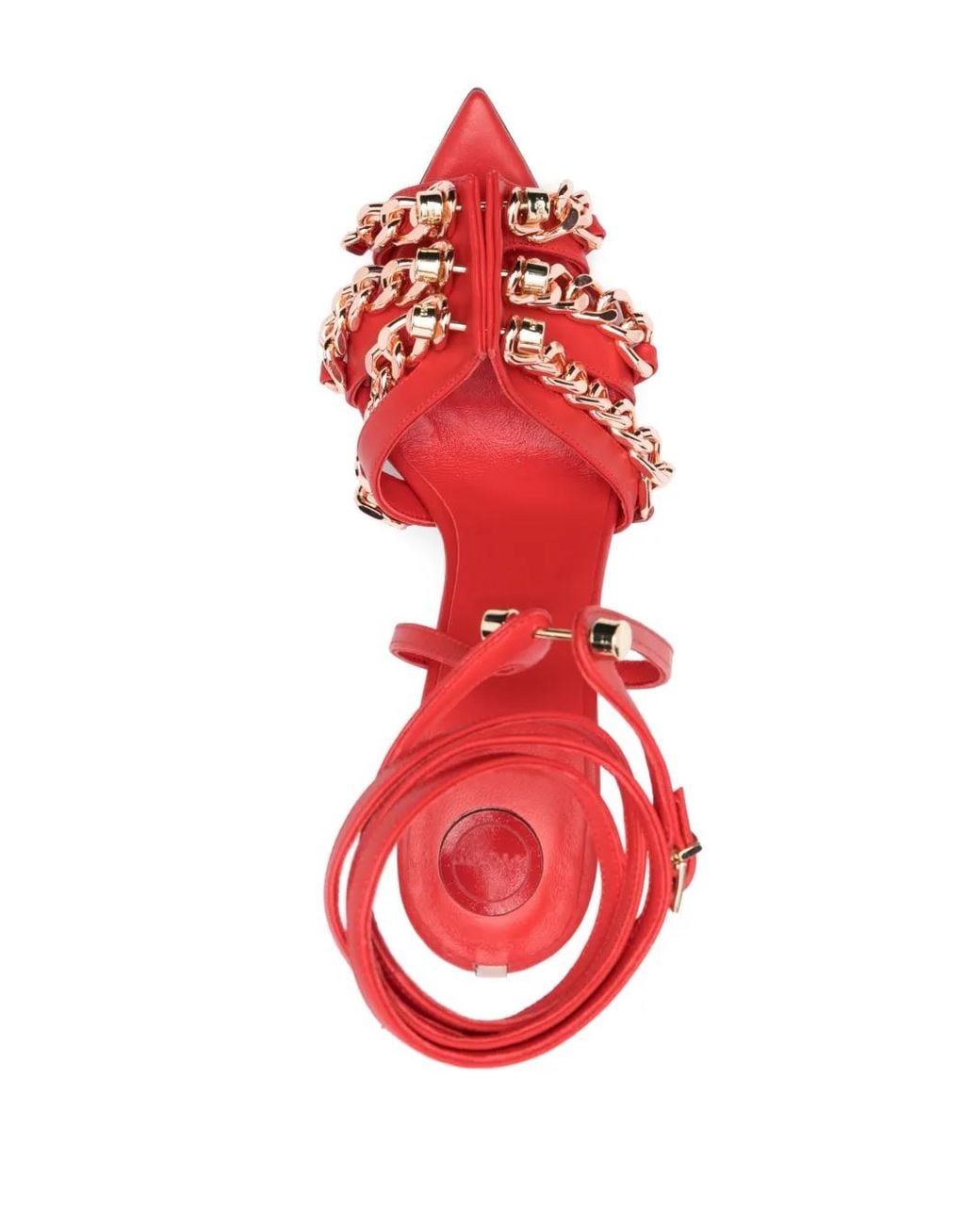HARDOT Red 120Mm Chain-Link Detail Sandals