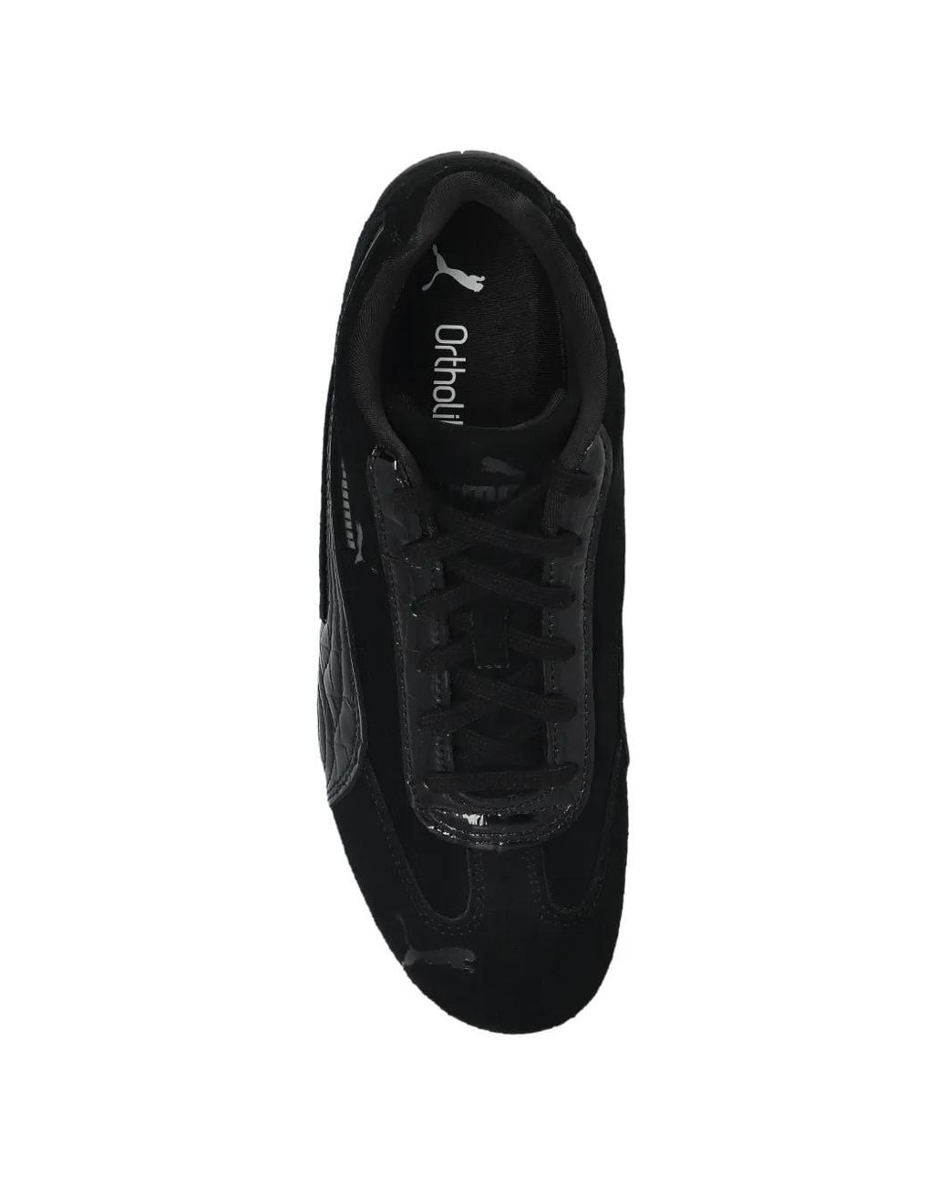 PUMA Black Speedcat Croco-Texture Sneakers