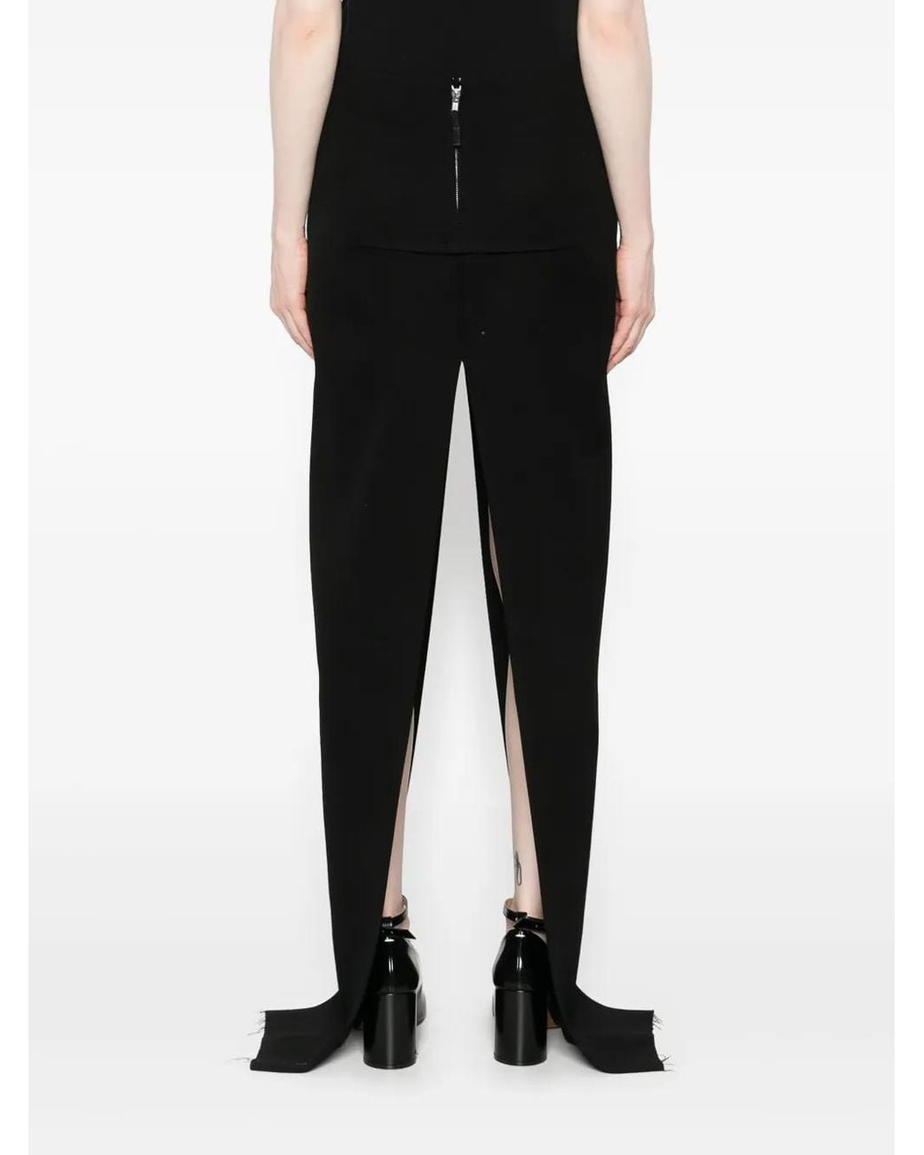Rick Owens Black Double-Slit Maxi Skirt