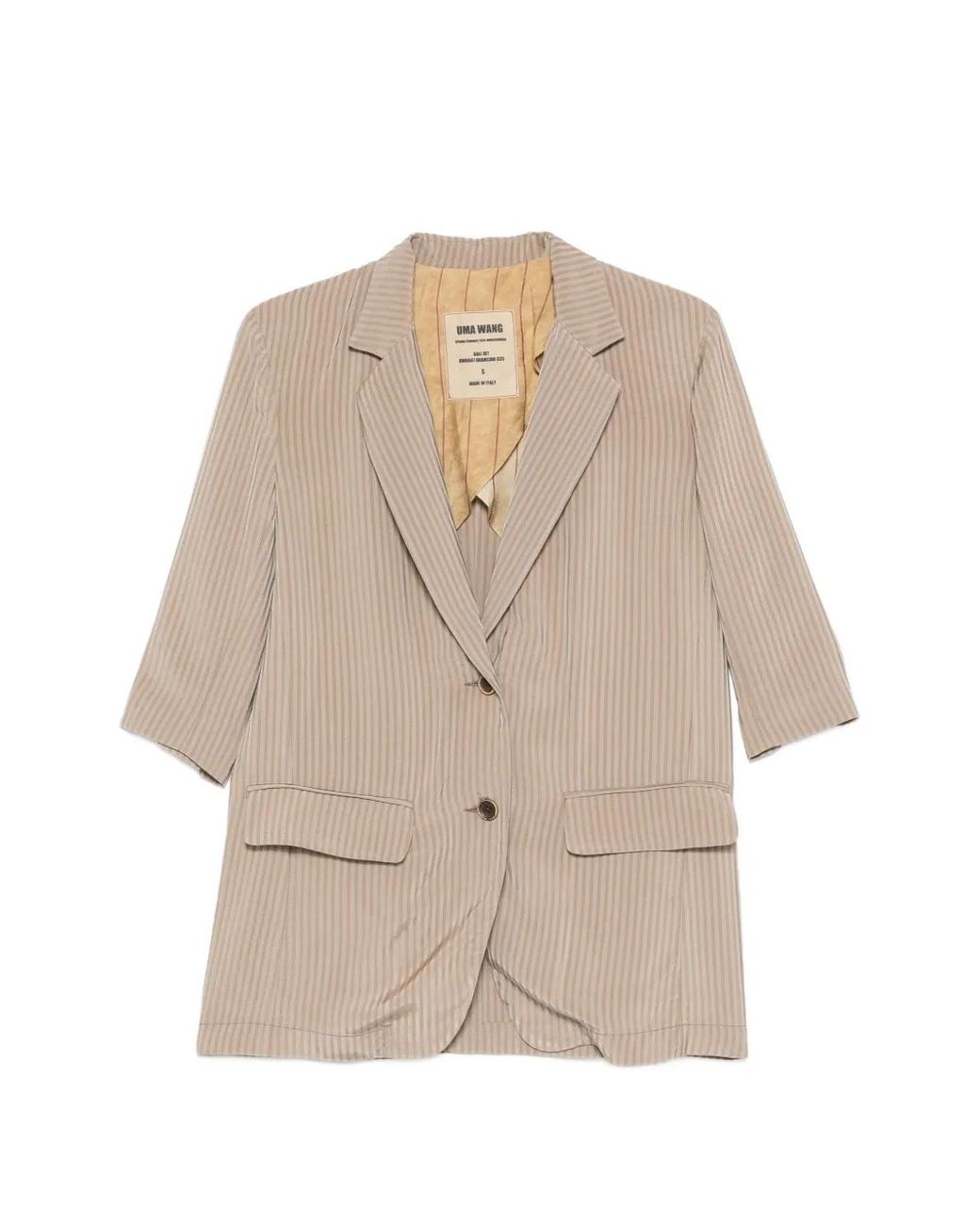 Uma Wang Natural Kali Stripe Single-Breasted Blazer