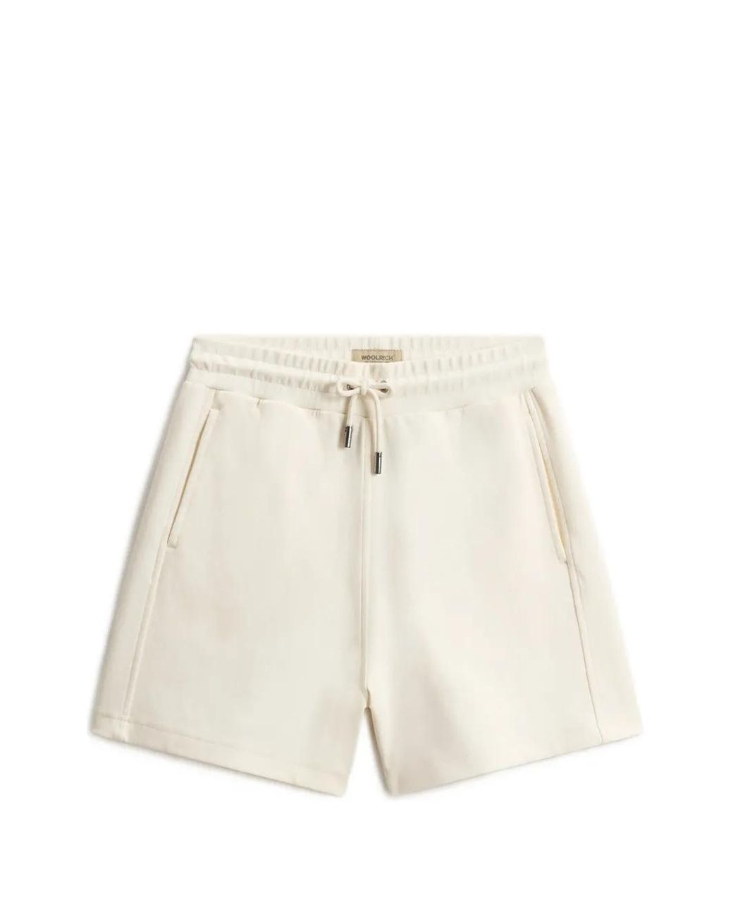 Woolrich White Interlock Drawstring-Elasticated Shorts