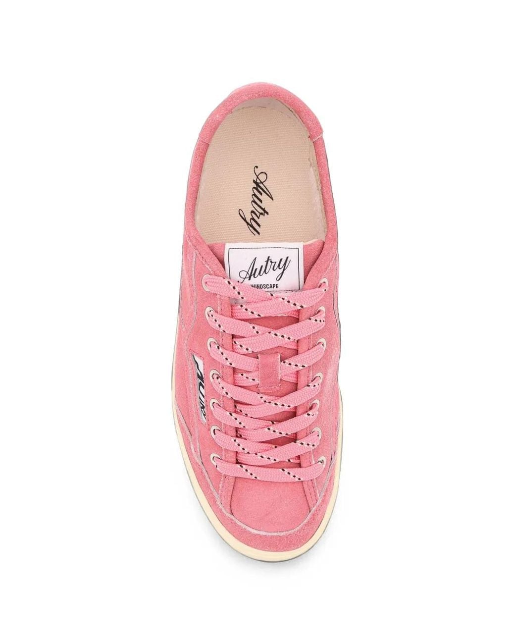 Autry Pink Windscape Suede Sneakers