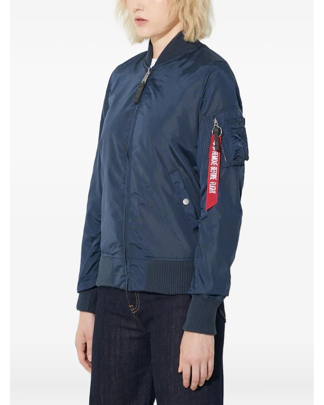 Alpha Industries Blue Zip Bomber Jacket