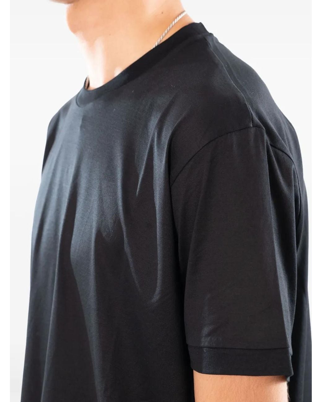 Daniele Fiesoli Black T-Shirt Filo Scozia for men