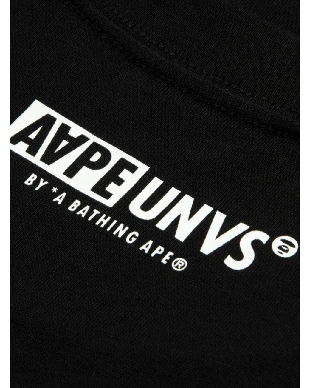 Aape By A Bathing Ape Black Aapeunvs Moonface Logo-Print T-Shirt for men