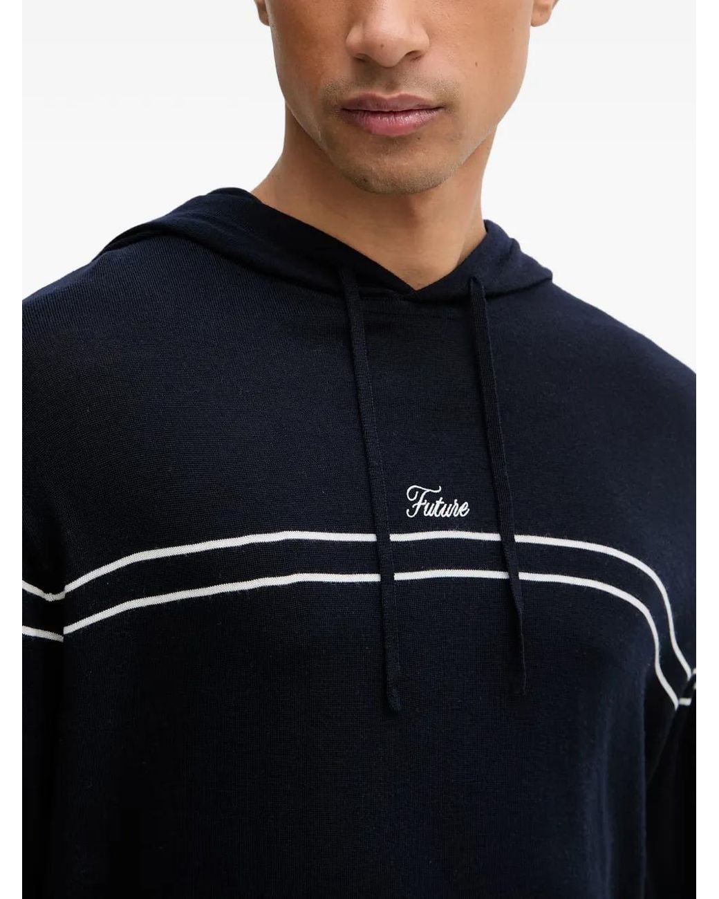 Sudadera A Rayas Con Capucha From Future de hombre de color Blue