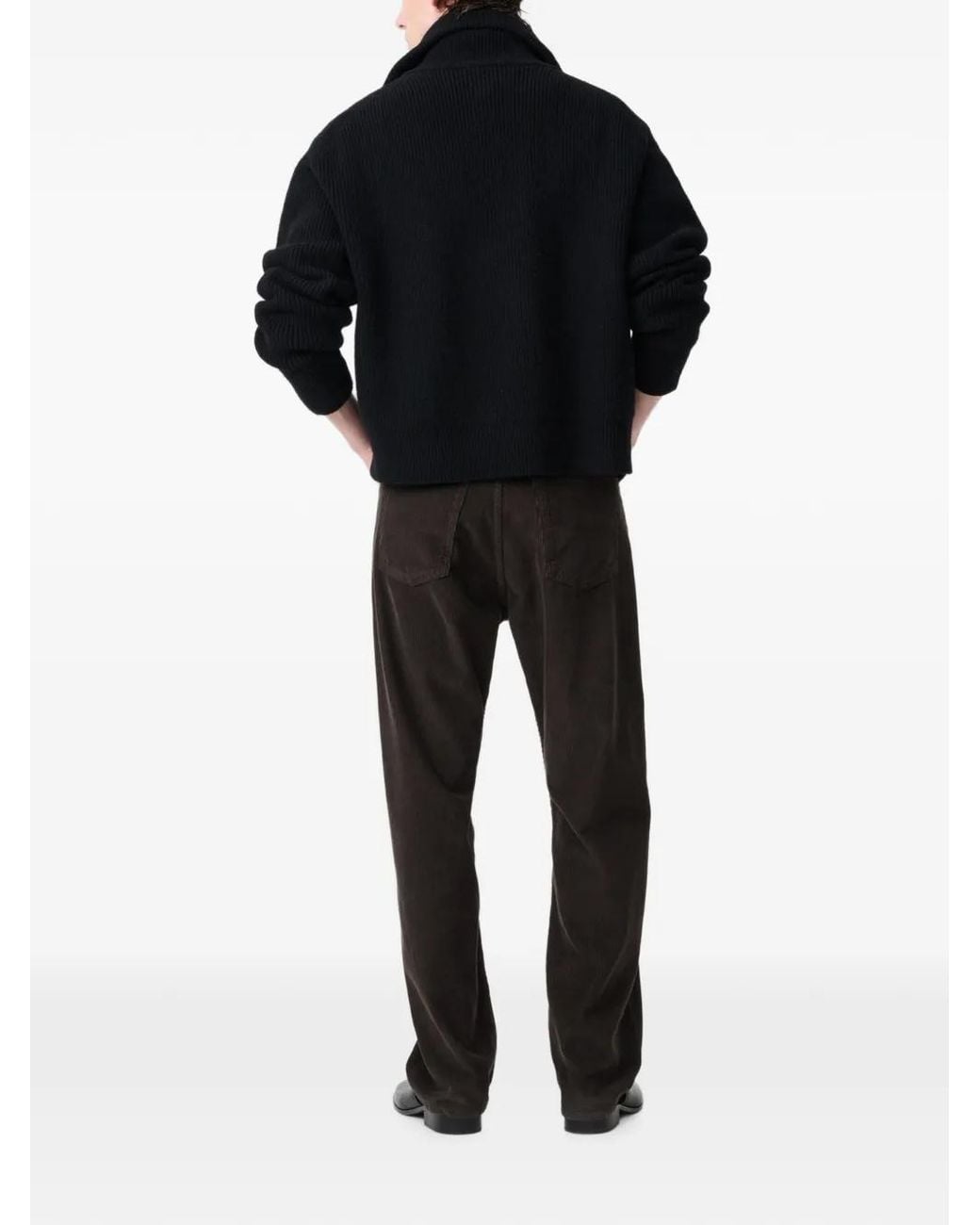 Studio Nicholson Black Pantalon Riso En Velours Côtelé for men
