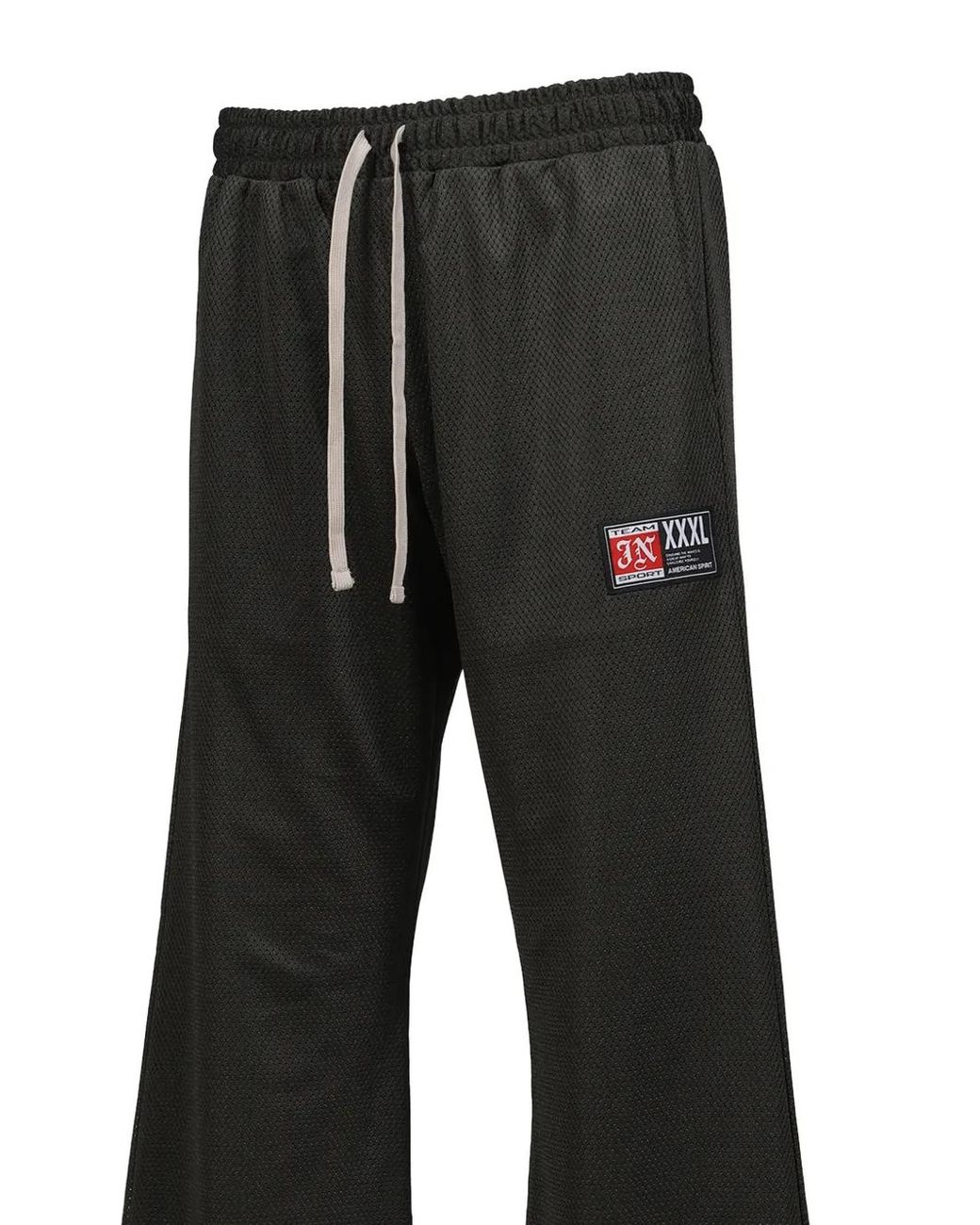 JUN/NAKAYAMA Black Logo-Patch Mesh Track Pants for men