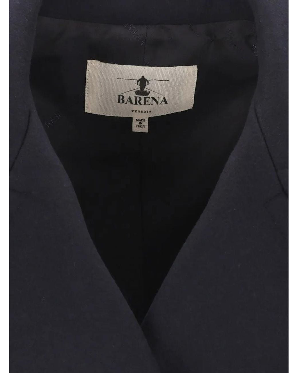 Barena Black Double-Breasted Notched-Lapels Coat