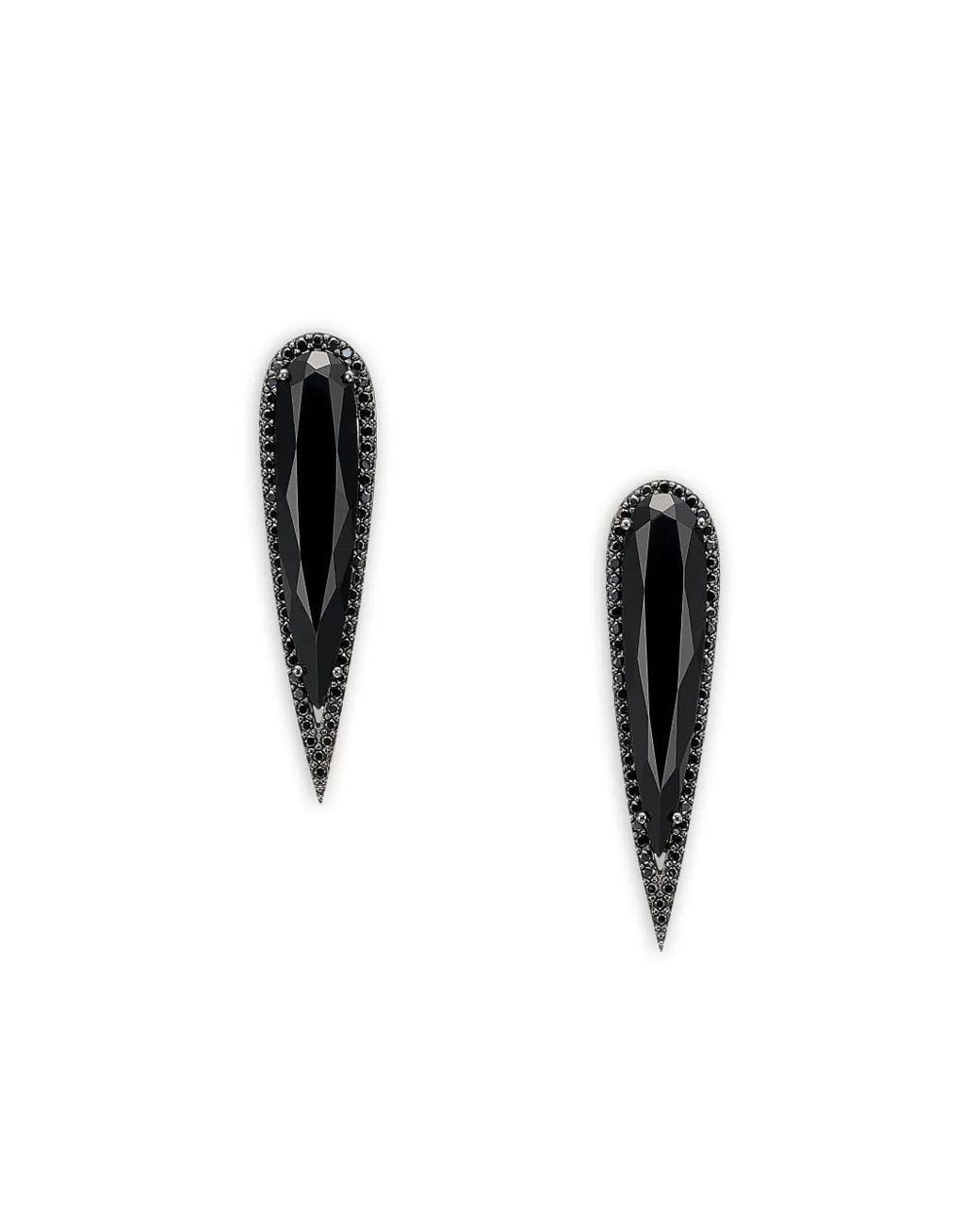 Anabela Chan Metallic X Robert Wun 14K And Rhodium Vermeil Glimmer Diamond Earrings
