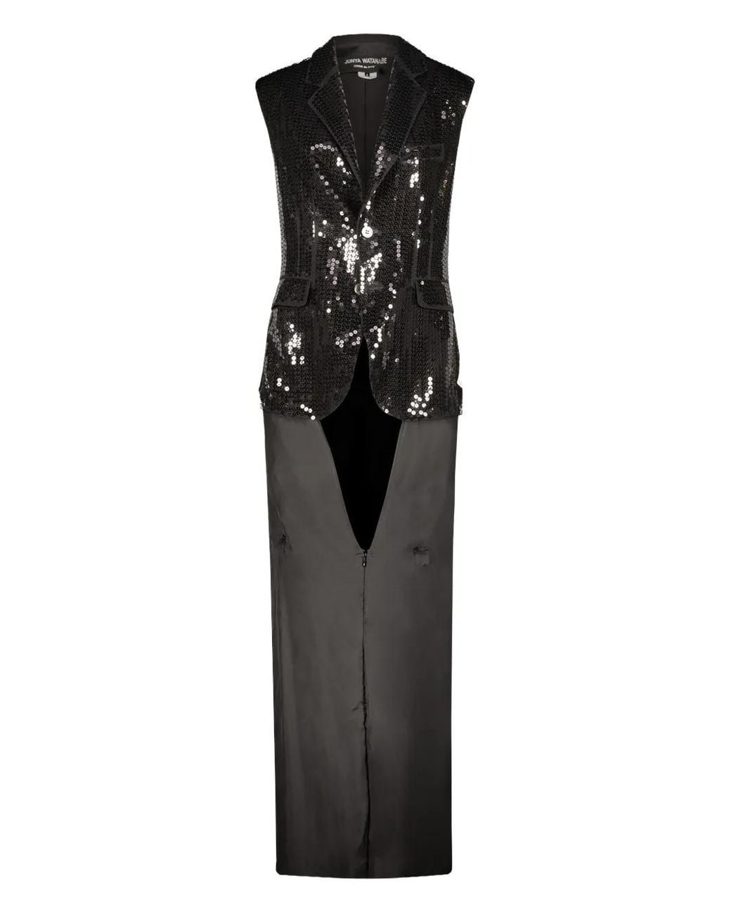 Junya Watanabe Black Sequinned Sleeveless Dress