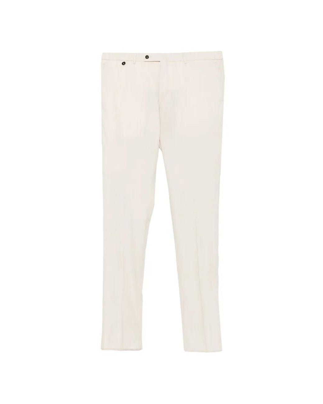 PT Torino White Belt-Loops Trousers for men