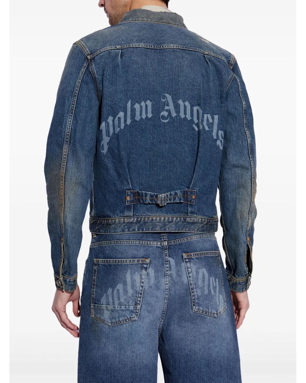 Palm Angels Blue Denim Jacket for men
