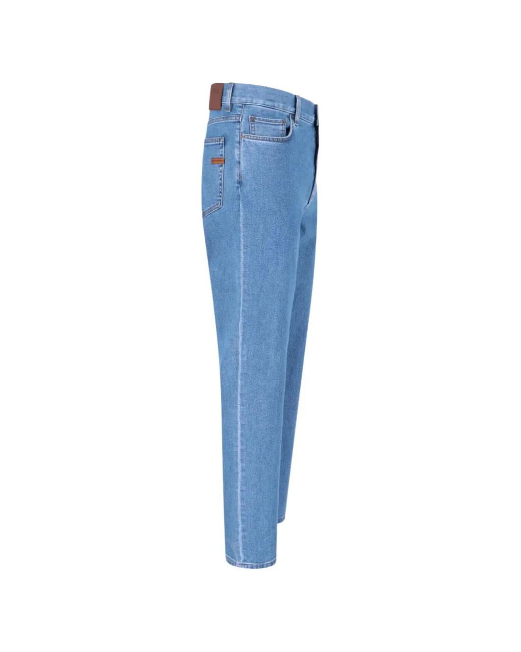 Zegna Blue Belt-Loops Jeans for men