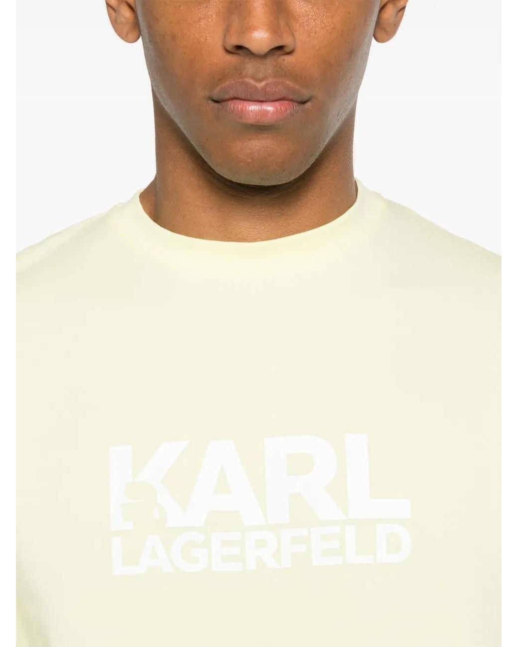 Karl Lagerfeld Yellow Logo-Print T-Shirt for men