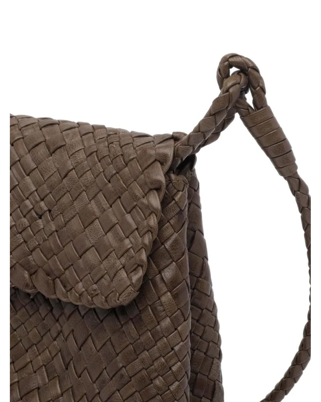 IBELIV Brown Romance Woven Leather Shoulder Bag