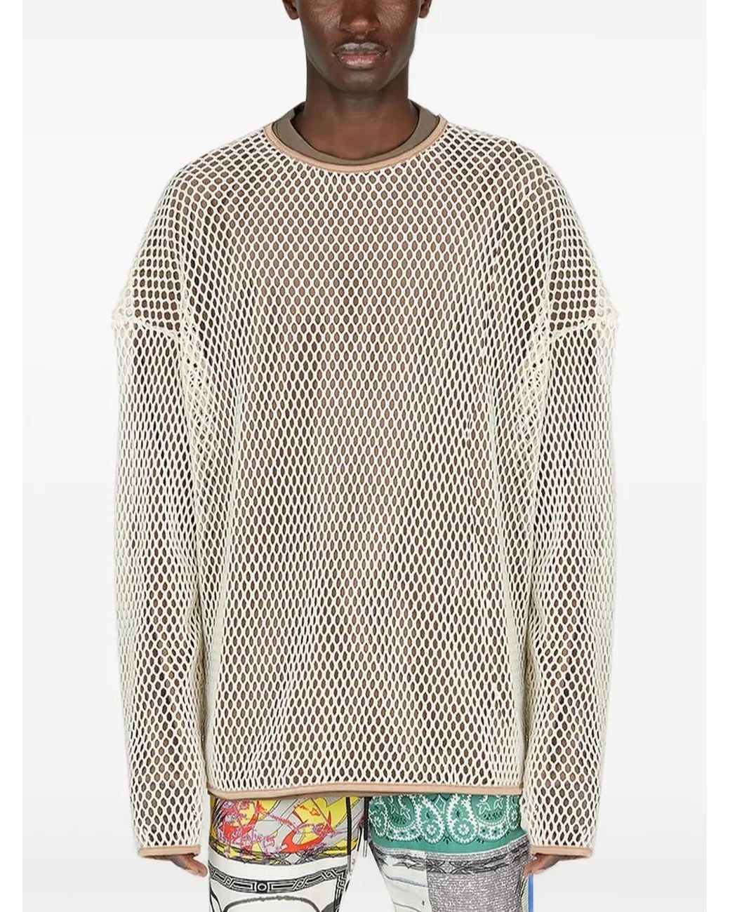 Children of the discordance Gray Open-Knit Jumper for men