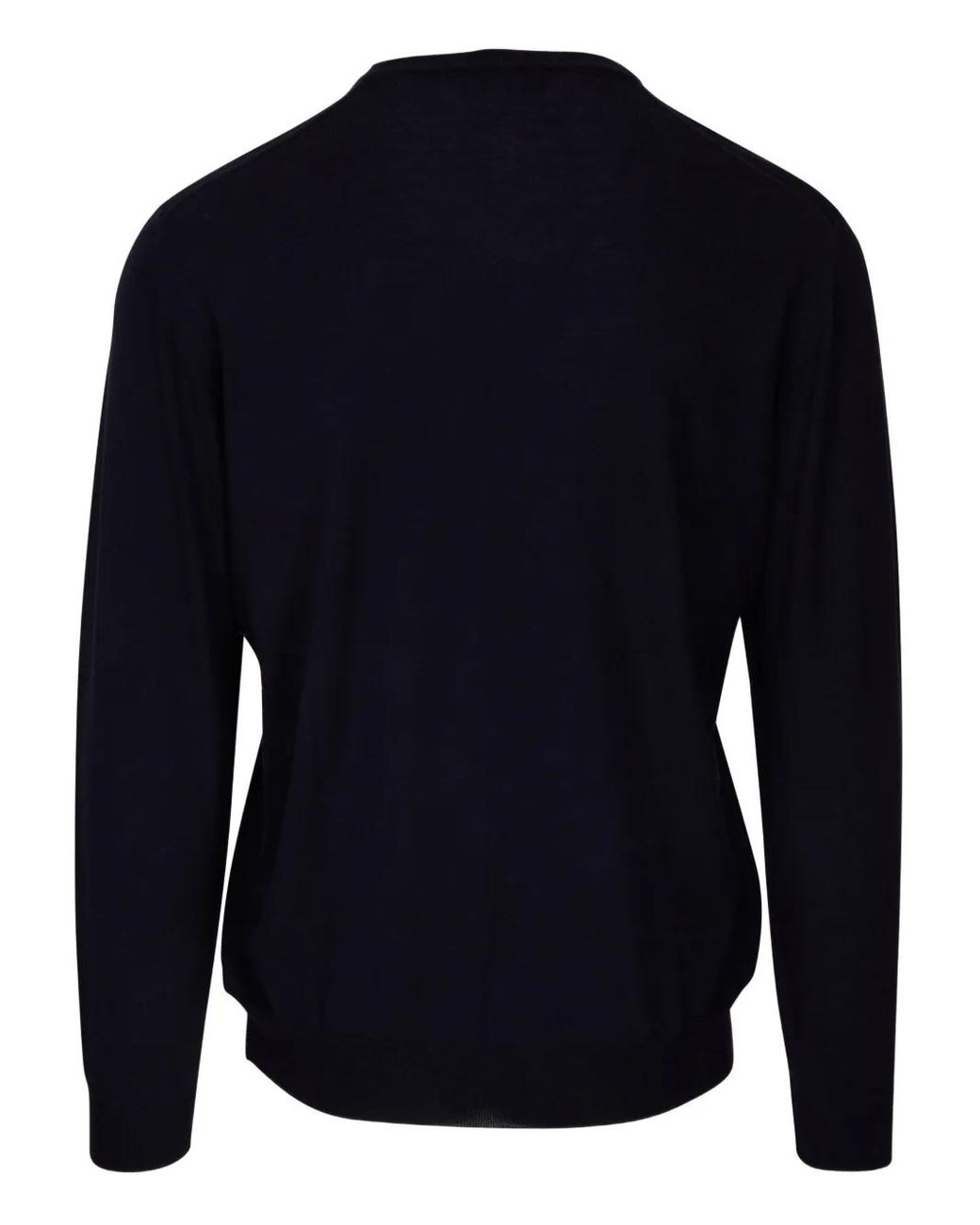 Fedeli Blue V-Neck Wool Sweater for men