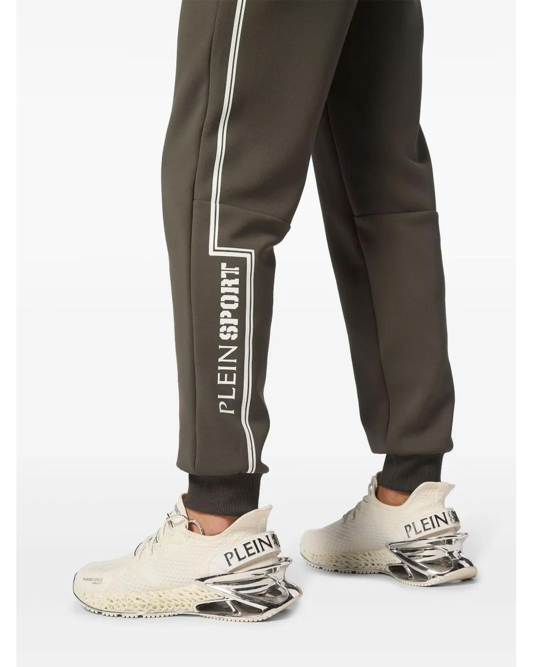 Philipp Plein Green Logo-Print Track Pants for men