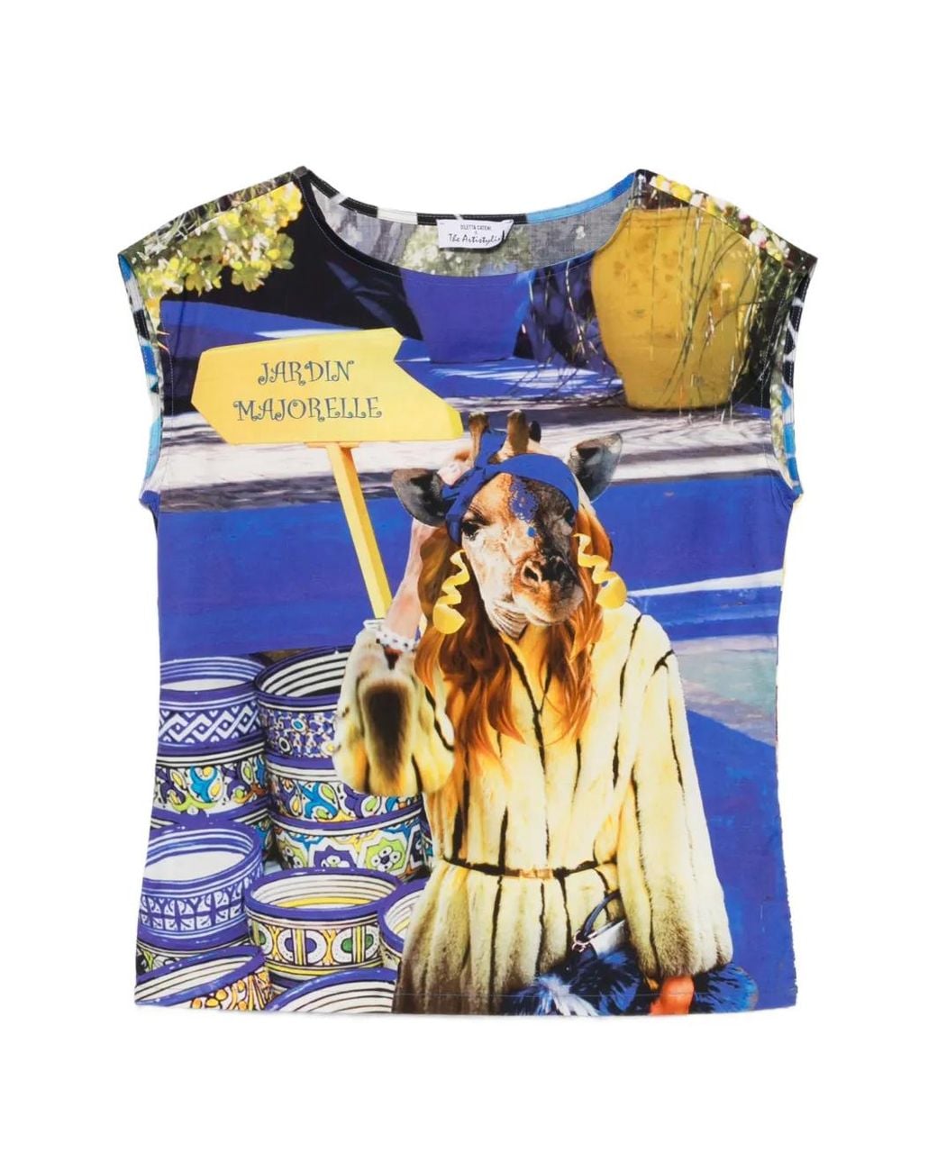 The Artistylist Blue Jardin Majorelle Graphic-Print T-Shirt