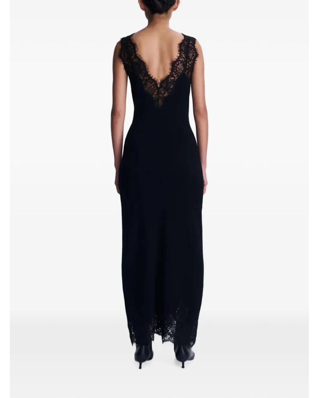 Jonathan Simkhai Black Lace-Trim Cashmere Midi Dress