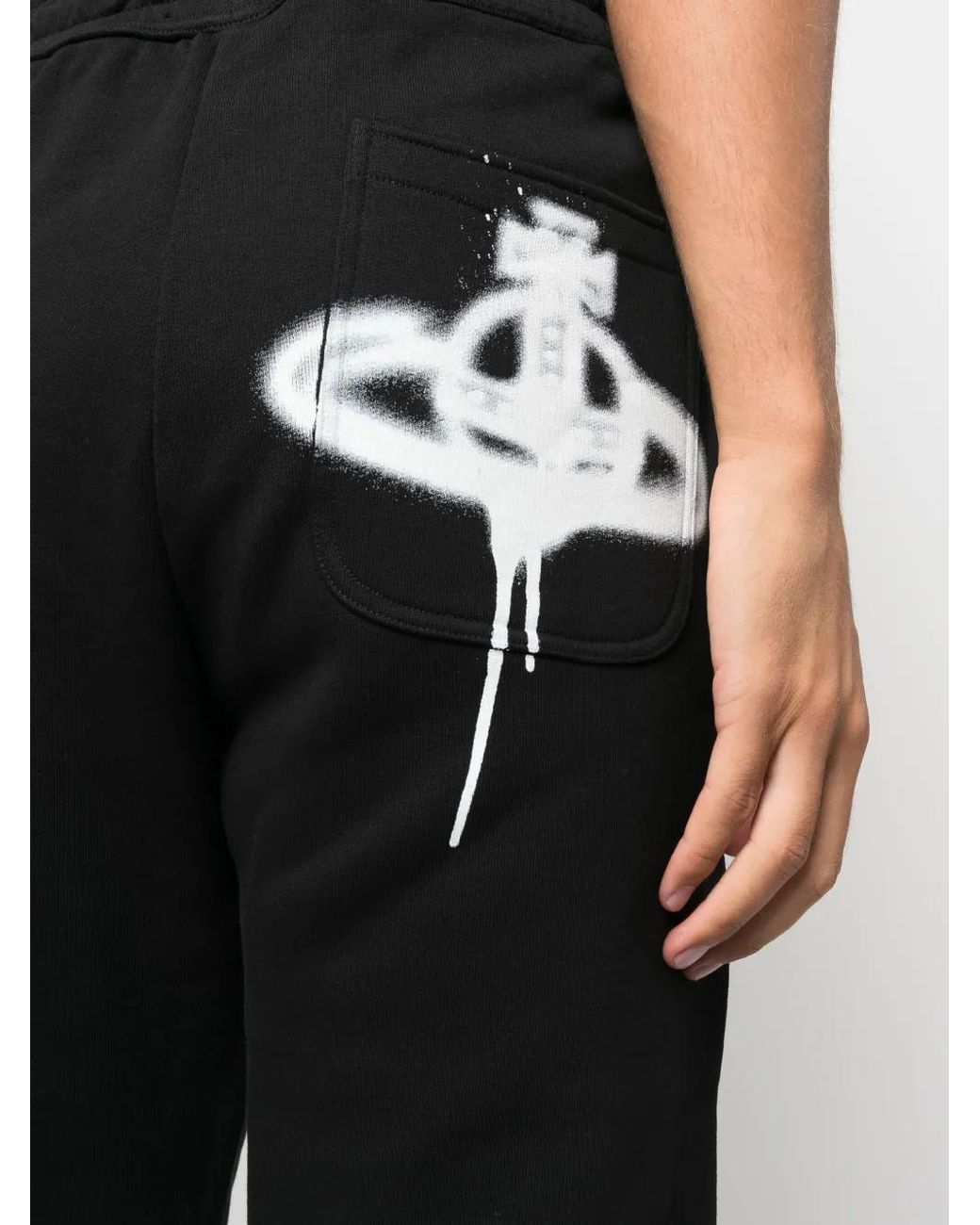 Vivienne Westwood Black Logo-Print Cotton Track Pants for men