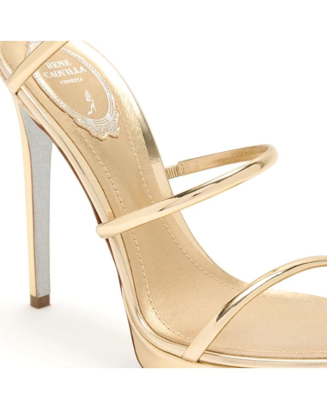 Rene Caovilla Metallic Cleo Heel Sandals