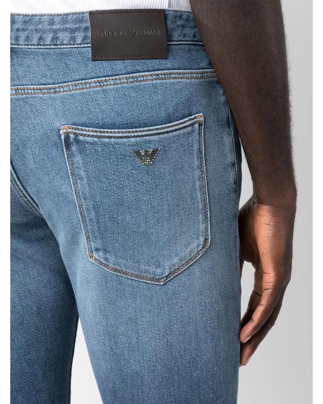 Emporio Armani Blue Slim Fit Denim Jeans for men