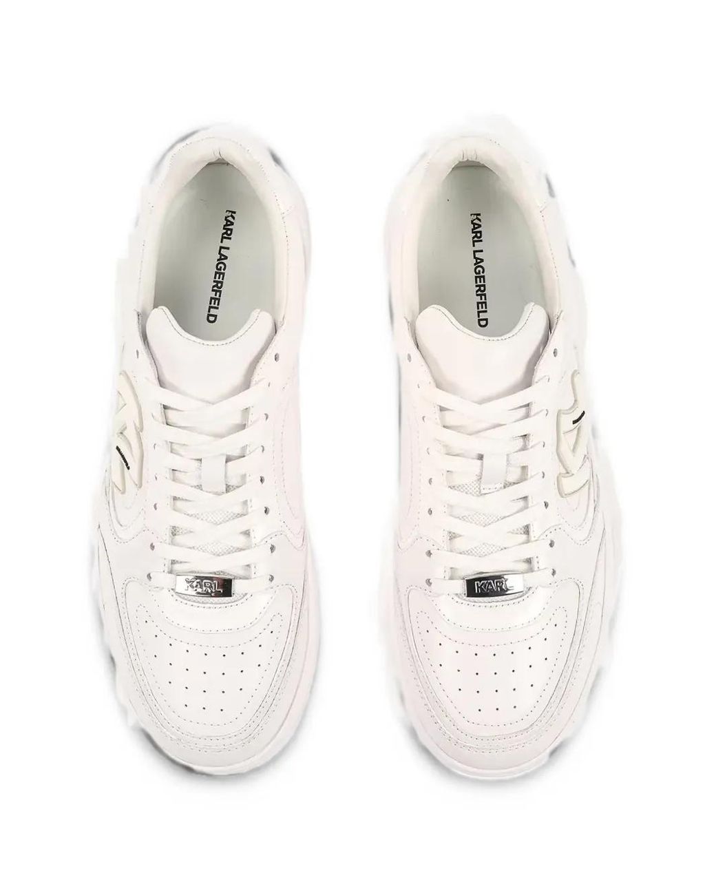 Karl Lagerfeld Perforierte Sneakers Mit Logo-Patch in White für Herren