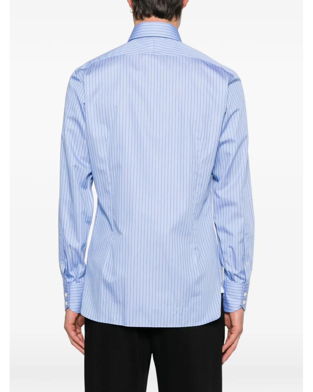 Tom Ford Blue Vertical-Stripe Shirt for men