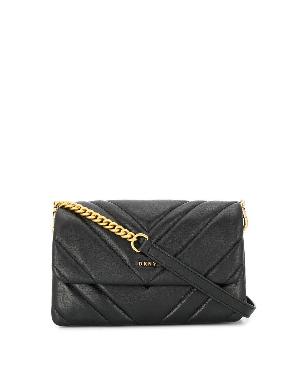 DKNY Leather Vivian Quilted Crossbody Bag in Black Lyst