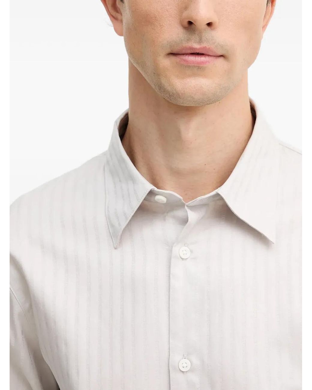 ARMANI EXCHANGE White Button-Fastening Striped Shirt for men