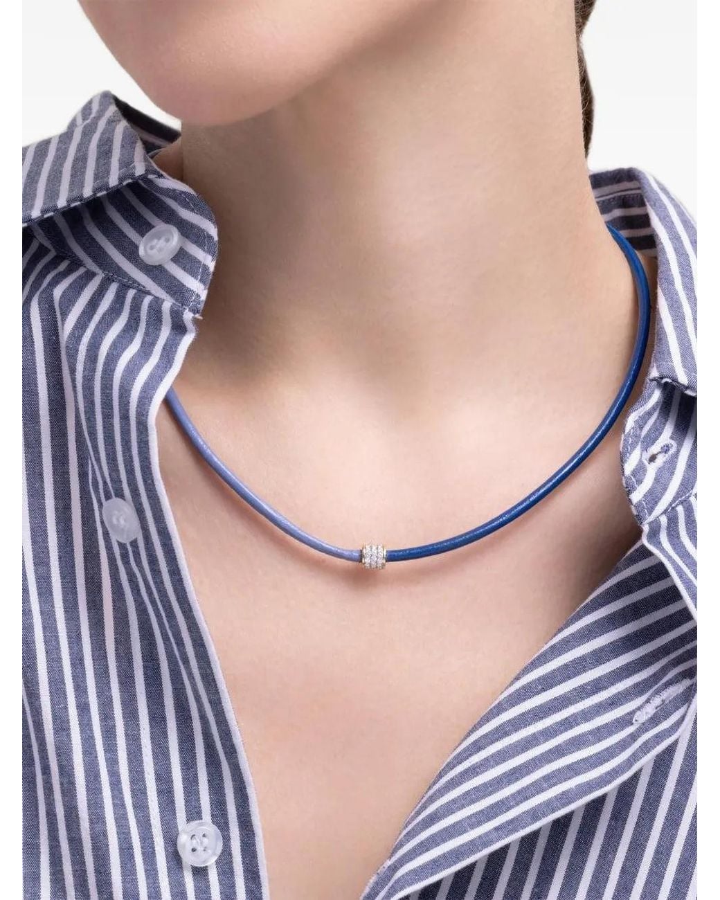 EDINA KISS Blue Diamond And Sapphire Cord Necklace