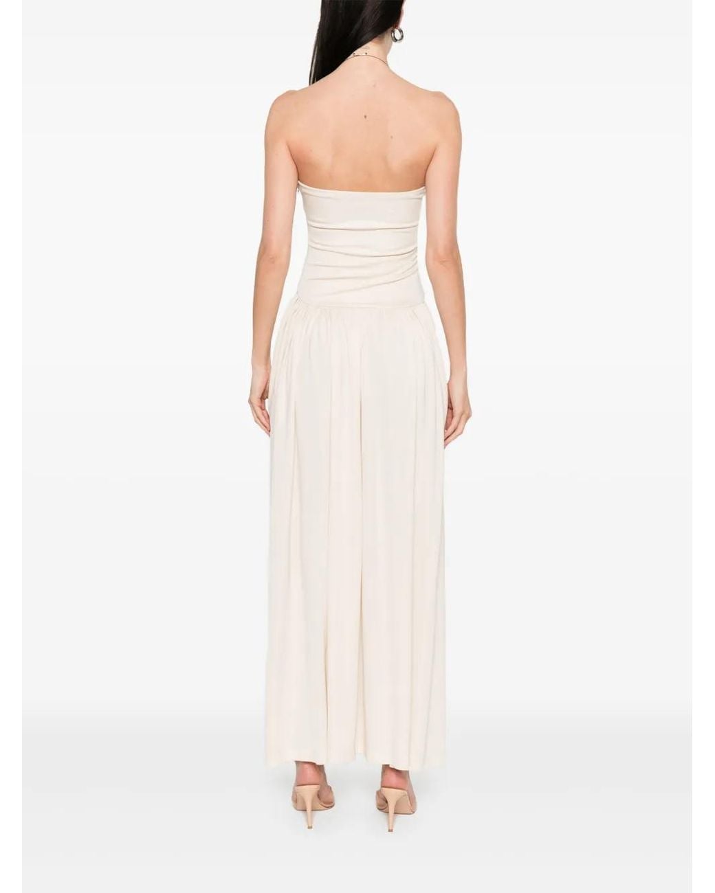 AYA MUSE Strapless Midi-Jurk in het White