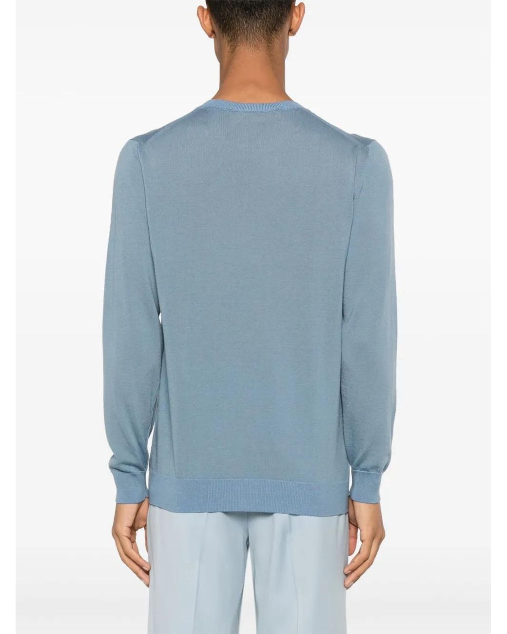 Tagliatore Blue Twin Fine-Ribbed Jumper for men