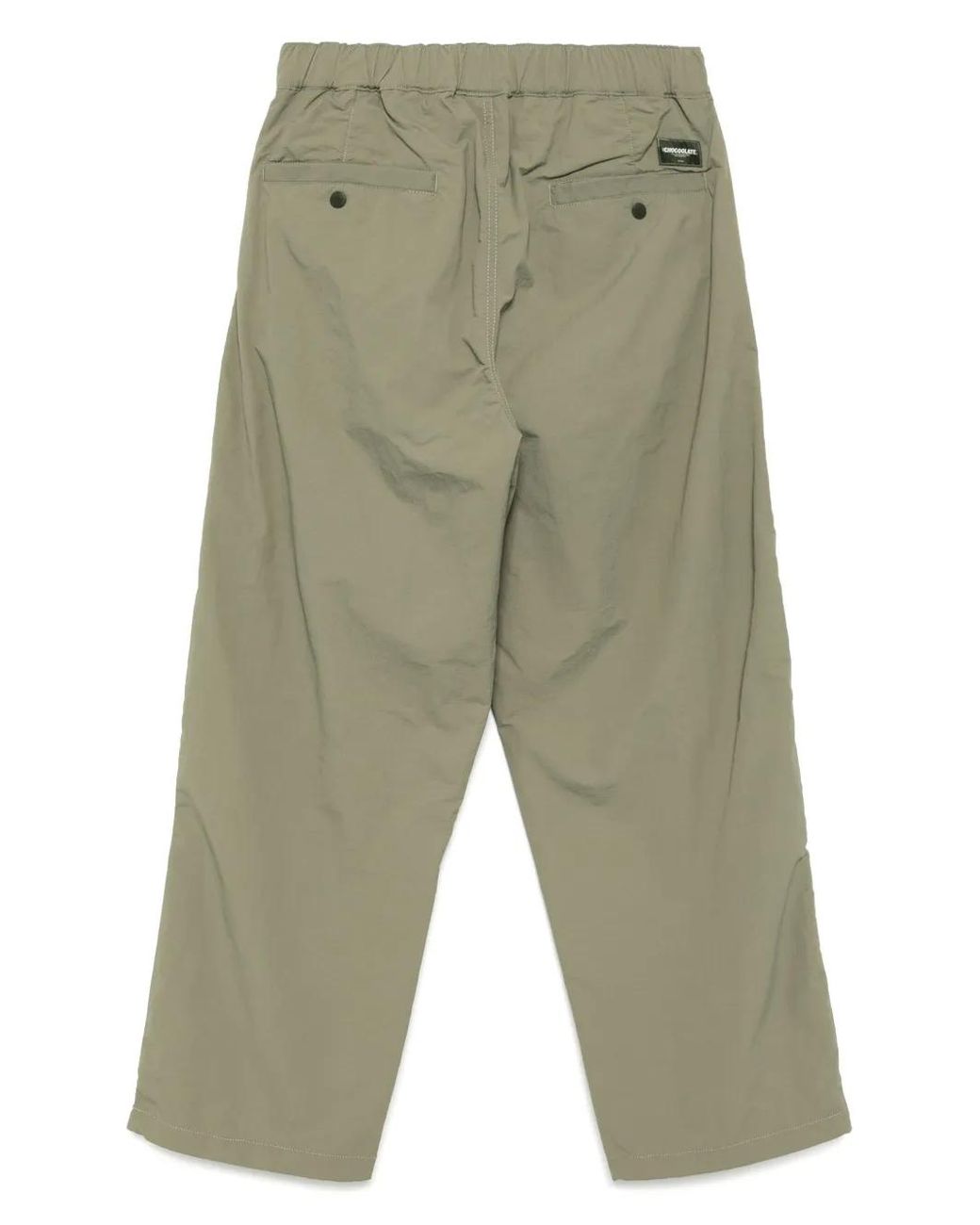 Chocoolate Green Logo-Print Trousers for men
