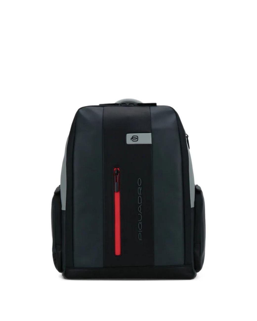 Piquadro Black Logo-Print Leather Backpack for men