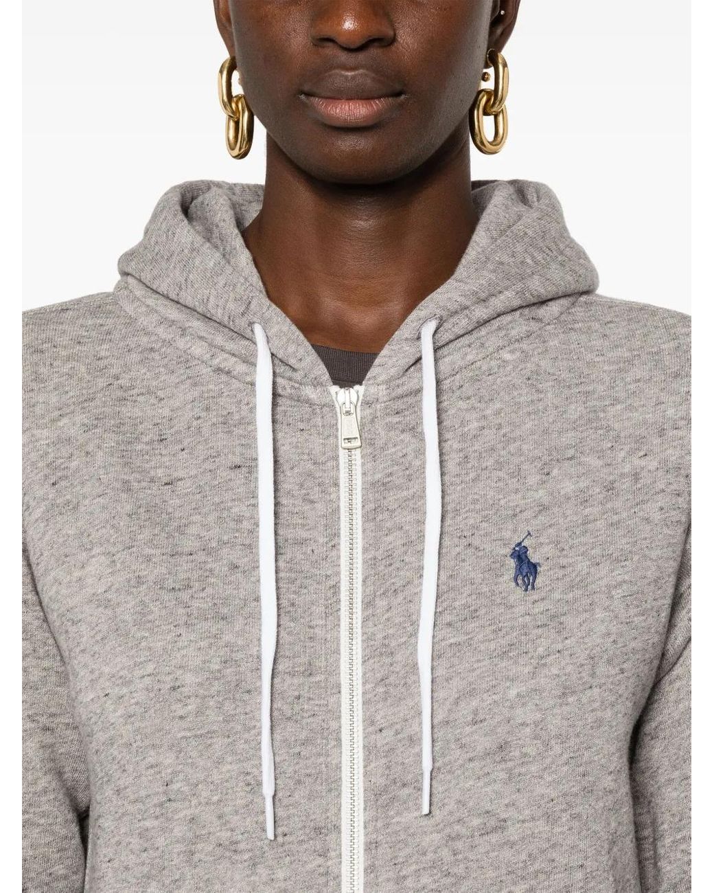 Polo Ralph Lauren Gray Polo Pony-Embroidered Hoodie