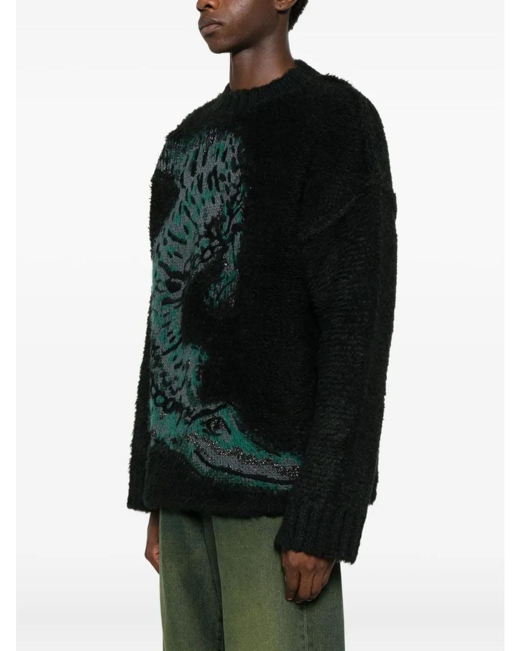 Lacoste Green Jacquard Sweater for men