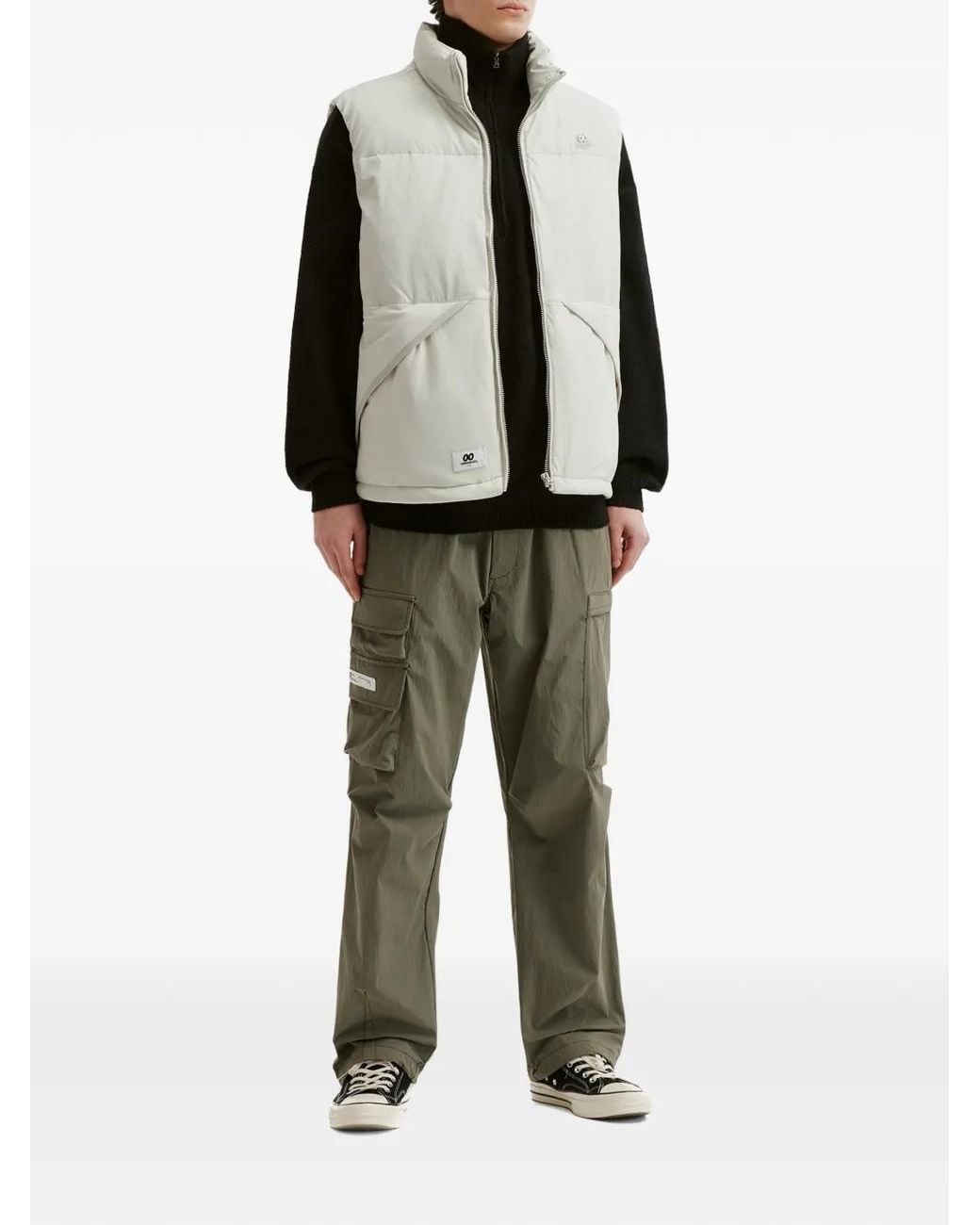 Chocoolate White Logo-Patch Padded Gilet for men