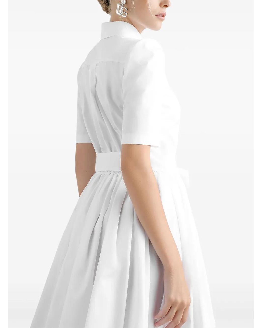 Dolce & Gabbana White Poplin Shirt Dress
