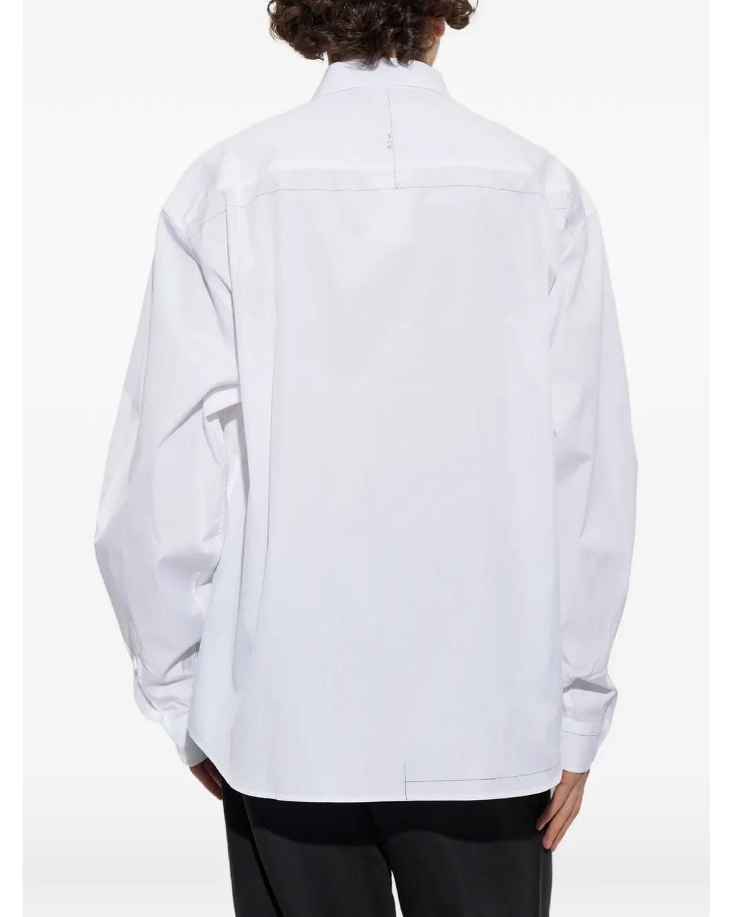Vetements White Graphic-Print Long-Sleeve Shirt for men