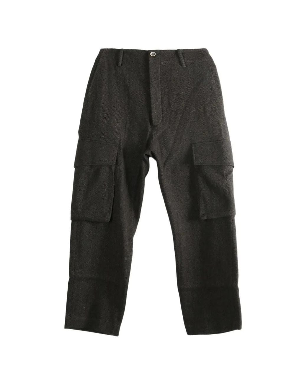 Uma Wang Gray Patch-Pocket Cargo Pants for men
