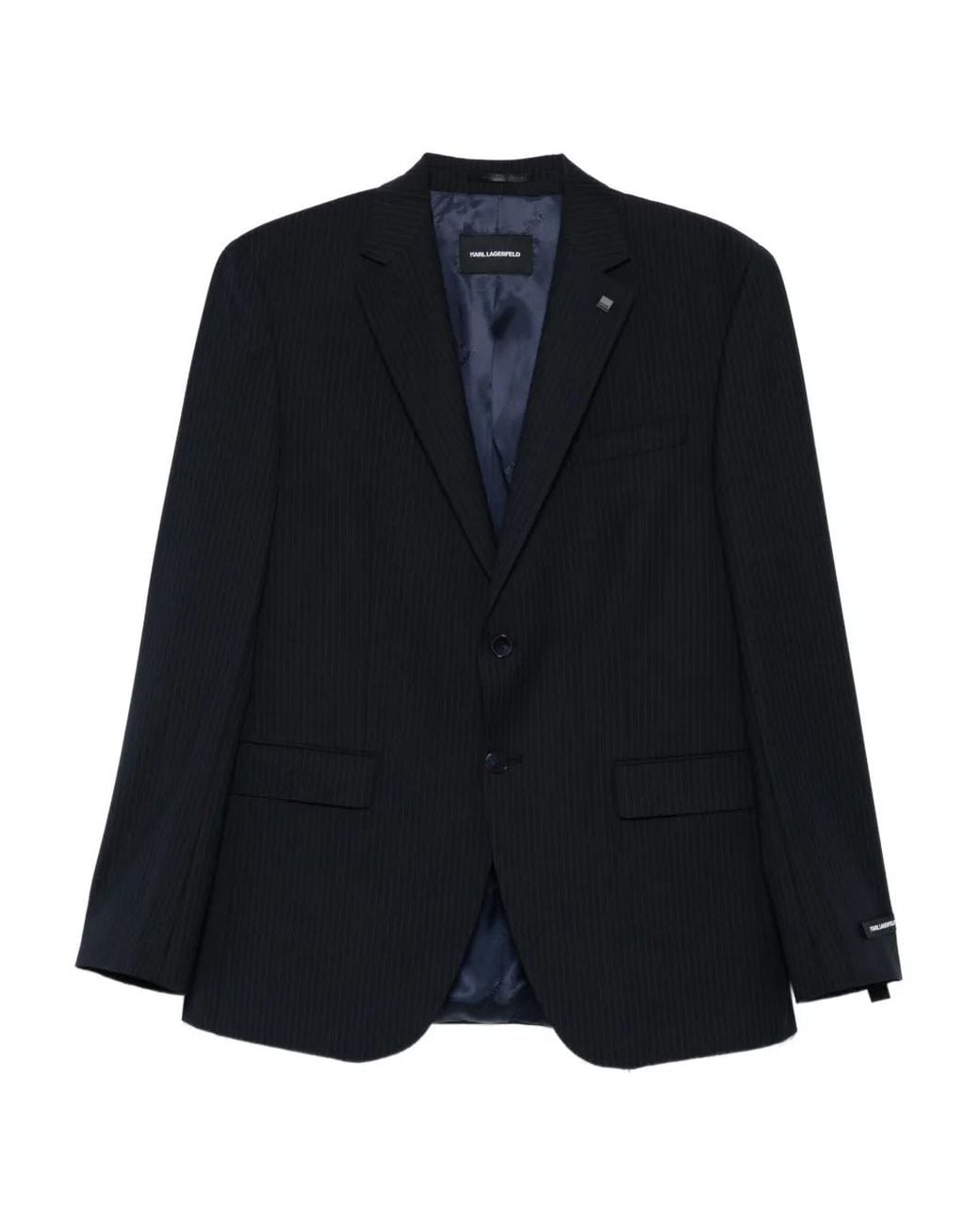 Karl Lagerfeld Blue Pinstripe Two-Button Blazer for men