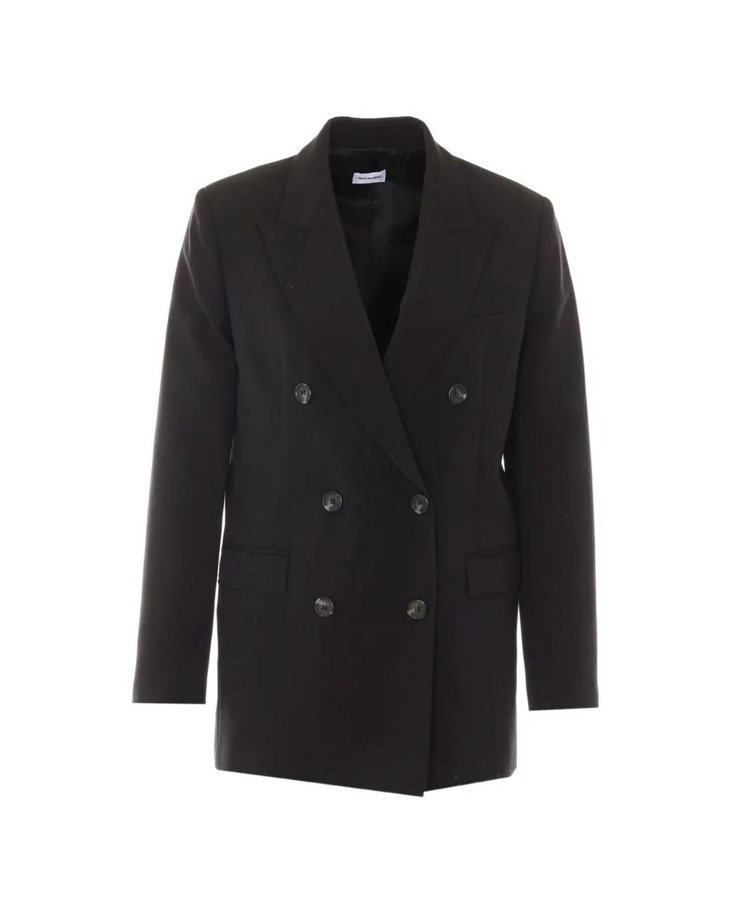 RUE DU BAC Black Double-Breasted Peak-Lapels Jacket